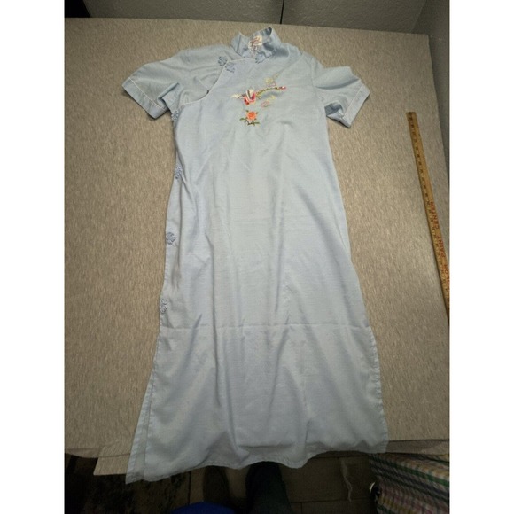 Vintage 70s Jodie Arden Asian Embroidered Nightgown Size XL - Picture 1 of 8